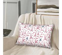 GVYGVY Federa per cuscino in seta per capelli e pelle, motivo "Cooling Sleep Paris Eiffel, rosa, con stampa, dimensioni standard, 50,8 x 76,2 cm, morbida e confortevole, in raso, con cerniera, per