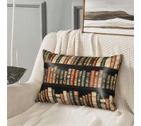 GVYGVY Federa per cuscino in seta per capelli e pelle, motivo "Cooling Sleep", stampa vintage con biblioteca, dimensioni standard, 50 x 76 cm, morbida e confortevole federa in raso con cerniera, per