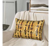 GVYGVY Federa per cuscino in seta per capelli e pelle, motivo retrò egiziano, con stampa di un sonno rinfrescante, dimensioni standard, 50 x 76 cm, morbida e confortevole federa in raso con cerniera