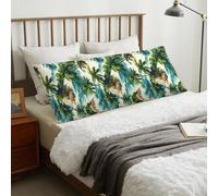 GVYGVY Federa per cuscino per il corpo con cerniera, morbida federa per cuscino con stampa hawaiana piccola isola 50 x 137 cm, comoda federa lunga rimovibile