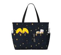 GVYGVY Grande borsa da spiaggia da donna a prova di sabbia, con stampa cielo stellato, estiva, viaggi, lavoro, con cerniera