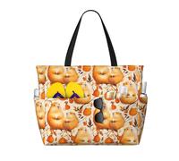 GVYGVY Grande borsa da spiaggia da donna a prova di sabbia, con stampa di capybara, estiva, da viaggio, da lavoro, con cerniera