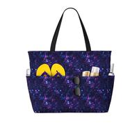 GVYGVY Grande borsa da spiaggia da donna, a prova di sabbia, con stampa di lupo al neon, estiva, da viaggio, da lavoro, con cerniera