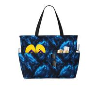 GVYGVY Grande borsa da spiaggia da donna a prova di sabbia, con stampa di lupo blu fulmine, estiva, viaggi, lavoro, con cerniera