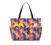 GVYGVY Grande borsa da spiaggia da donna a prova di sabbia, elegante stampa lupo blu, estiva, viaggi, lavoro, borse tote con cerniera