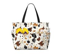 GVYGVY Grande borsa da spiaggia da donna resistente alla sabbia, stampa con schizzi di inchiostro colorato, estiva, viaggi, lavoro, borsa tote con cerniera