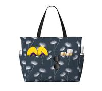 GVYGVY Grandi borse da spiaggia da donna a prova di sabbia - elegante dente di leone (2) stampa estate viaggio lavoro tote bag con cerniera