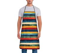 GVYGVY Grembiuli da chef per uomini e donne, con stampa a colori vintage, resistenti all'olio, per cucinare o grigliare la cucina