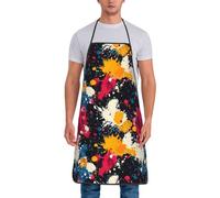 GVYGVY Grembiuli da chef per uomini e donne, con stampa astratta a colori tie-dye, resistenti all'olio, per cucinare o grigliare la cucina