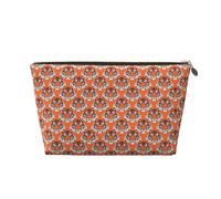 GVYGVY Piccola trousse da viaggio organizer - arancione testa di tigre stampa pelle borsa da viaggio per donne e uomini, organizer per borsa con cerniera