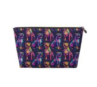 GVYGVY Piccola trousse da viaggio organizer - Borsa da viaggio in pelle con stampa di pitbull fluo, per donne e uomini, organizer per borsa con cerniera