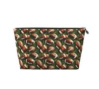 GVYGVY Piccola trousse da viaggio organizer - Borsa da viaggio in pelle con stampa retrò di football americano per donne e uomini, organizer per borsa con cerniera