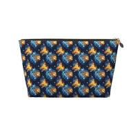 GVYGVY Piccola trousse da viaggio organizer - Cool Blue Lion Head Print Leather Travel Toiletry Bag per donne e uomini, organizer per borsa con cerniera