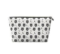GVYGVY Piccola trousse da viaggio organizer - Sketch Wolf Head Moon Print Leather Travel Toiletry Bag per donne e uomini, organizer per borsa con cerniera