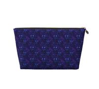 GVYGVY Piccola trousse da viaggio organizer - Viola Cyber Wolf Head Print Leather Travel Toiletry Bag per donne e uomini, organizer per borsa con cerniera