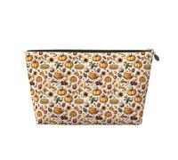 GVYGVY Piccola trousse da viaggio per il trucco, organizer per l'autunno del Ringraziamento, in pelle, con stampa alimentare, per donne e uomini, organizer per borsa con cerniera