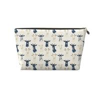 GVYGVY Piccola trousse da viaggio per trucchi, semplice stampa di capre, borsa da viaggio in pelle per donne e uomini, organizer per borsa con cerniera