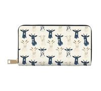 GVYGVY Portafogli sottili in pelle per donne e uomini, con stampa di capre, porta carte con cerniera