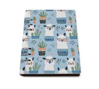 GVYGVY Quaderni scolastici a righe per la scuola, con simpatico cactus alpaca, 2 pezzi, in pelle PU, formato A5, a righe, per donne e uomini, 90 pagine, con copertina rigida, ricaricabile, per
