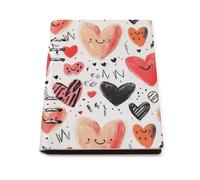 GVYGVY Quaderno a righe per la scuola, con stampa a cuore nero e rosso, in pelle PU, formato A5, a righe, per donne e uomini, 90 pagine, con copertina rigida, ricaricabile, per scrivere e lavorare