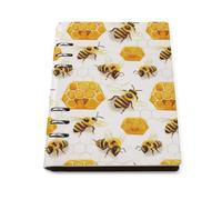 GVYGVY Quaderno a righe per la scuola, con stampa di api e miele, in pelle PU, formato A5, a righe, per donne e uomini, 90 pagine, con copertina rigida, ricaricabile, per scrivere e lavorare