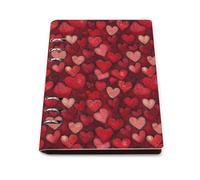 GVYGVY Quaderno a righe per la scuola, con stampa rossa e cuore, in pelle PU, formato A5, per donne e uomini, 90 pagine, con copertina rigida, ricaricabile, per scrivere e lavorare