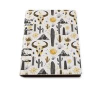 GVYGVY Quaderno a righe per la scuola, con teschio di pecora occidentale, stampa nera, in pelle PU, formato A5, a righe, per donne e uomini, 90 pagine, con copertina rigida, ricaricabile, per scrivere