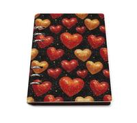 GVYGVY Quaderno a righe per scuola, con stampa a cuore rosso, in pelle PU, formato A5, a righe, per donne e uomini, 90 pagine, con copertina rigida, ricaricabile, per scrivere e lavorare
