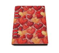 GVYGVY Quaderno a righe per scuola, con stampa a forma di cuore rosso, in pelle PU, formato A5, per donne e uomini, 90 pagine, con copertina rigida, ricaricabile, per scrivere e lavorare