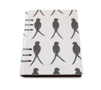 GVYGVY Quaderno a righe per scuola universitario - carino minimalista stampa pappagallo in pelle PU diario da viaggio A5 a righe per donne e uomini, 90 pagine, copertina rigida, ricaricabile, per