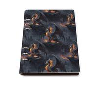 GVYGVY Quaderno a righe per scuola universitario - Cool Fire Mountain Dragon A Print PU Leather Travel A5 diario a righe per donne e uomini, 90 pagine, copertina rigida, ricaricabile, per scrivere e