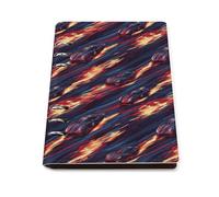 GVYGVY Quaderno a righe per scuola universitario - rosso fiamma super stampa auto in pelle PU diario da viaggio A5 a righe per donne e uomini, 90 pagine, copertina rigida, ricaricabile, per scrivere e
