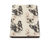 GVYGVY Quaderno a righe per scuola universitario - Simpatico bulldog francese, 1 stampa, in pelle PU, formato A5, a righe, per donne e uomini, 90 pagine, copertina rigida, ricaricabile, per scrivere e