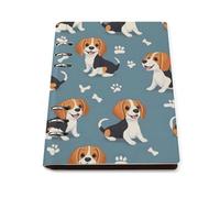 GVYGVY Quaderno a righe per scuola universitario - Simpatico cucciolo di cane stampato in pelle PU diario da viaggio A5 a righe per donne e uomini, 90 pagine, copertina rigida, ricaricabile, per