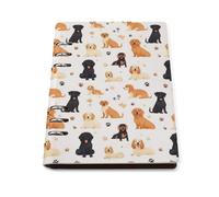 GVYGVY Quaderno a righe per scuola universitario - Simpatico cucciolo di cane stampato in pelle PU diario da viaggio A5 a righe per donne e uomini, 90 pagine, copertina rigida, ricaricabile, per