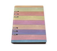 GVYGVY Quaderno scolastico a righe per la scuola, con stampa con venature del legno arcobaleno, in pelle PU, formato A5, a righe, per donne e uomini, 90 pagine, con copertina rigida, ricaricabile, per