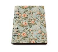 GVYGVY Quaderno scolastico a righe per la scuola, con stampa di peonie e colibrì, in pelle PU, formato A5, a righe, per donne e uomini, 90 pagine, copertina rigida, ricaricabile, per scrivere e