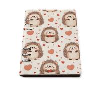 GVYGVY Quaderno scolastico a righe per scuola, con stampa a cuore e riccio, in pelle PU, formato A5, a righe, per donne e uomini, 90 pagine, copertina rigida, ricaricabile, per scrivere e lavorare