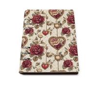 GVYGVY Quaderno scolastico a righe per scuola, elegante stampa a forma di cuore in pelle PU, formato A5, a righe, per donne e uomini, 90 pagine, copertina rigida, ricaricabile, per scrivere e lavorare