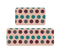 GVYGVY Tappetini da cucina antifatica per pavimento, 2 pezzi, con stampa Boho Polka Do D, lavabili, antiscivolo, per ufficio, bagno, lavanderia, decorazione per la casa e accessori