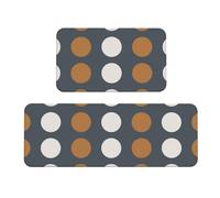 GVYGVY Tappetini da cucina antifatica per pavimento, 2 pezzi, con stampa Boho Polka Do L, lavabili, antiscivolo, per ufficio, bagno, lavanderia, decorazione per la casa e accessori