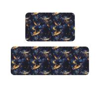 GVYGVY Tappetini da cucina antifatica per pavimento, 2 pezzi, motivo fantasia, con stampa fenice, lavabili, antiscivolo, per ufficio, bagno, lavanderia, decorazione per la casa e accessori