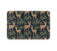 GVYGVY Zerbino per porta d'ingresso, per interni ed esterni, con stampa di cervi e foreste di montagna, tappetino da cucina per pavimento, lavabile e sottile, adatto sotto la porta, tappetino da bagno