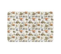 GVYGVY Zerbino per porta d'ingresso, per interni ed esterni, con stampa di dinosauri e foreste di montagna, tappetino da cucina per pavimento, lavabile e sottile, adatto sotto la porta, tappetino da