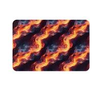 GVYGVY Zerbino per porta d'ingresso, per interni ed esterni, con stampa di fiamme blu e rosse, tappetino da cucina per pavimento, lavabile, sottile, adatto sotto la porta, tappetino da bagno per bagno