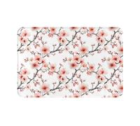 GVYGVY Zerbino per porta d'ingresso, per interni ed esterni, con stampa di fiori di pesco rosa, tappetino da cucina per pavimento, lavabile e sottile, adatto sotto la porta, tappetino da bagno per