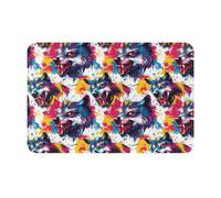 GVYGVY Zerbino per porta d'ingresso, per interni ed esterni, con stampa di lupi colorati ad acquerello, tappetino da cucina per pavimento, lavabile e sottile, adatto sotto la porta, tappetino da bagno