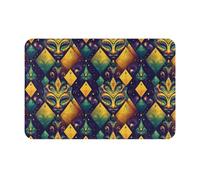 GVYGVY Zerbino per porta d'ingresso, per interni ed esterni, con stampa in maschera, colore giallo e verde, tappeto da cucina per pavimento, lavabile e sottile, adatto sotto la porta, tappetino da