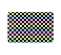 GVYGVY Zerbino per porta d'ingresso, per interni ed esterni, con stampa scozzese arcobaleno colorato, tappetino da cucina per pavimento, lavabile e sottile, adatto sotto la porta, tappetino da bagno