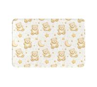 GVYGVY Zerbino per porta d'ingresso, per interni ed esterni, grazioso orso, luna, stelle, stampa, tappeto da cucina, tappetino da cucina, lavabile, sottile, adatto sotto la porta, tappetino da bagno